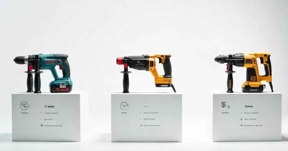 مقایسه ابزار برقی بوش با برندهای رقیب (Makita، DeWalt، Ronix)