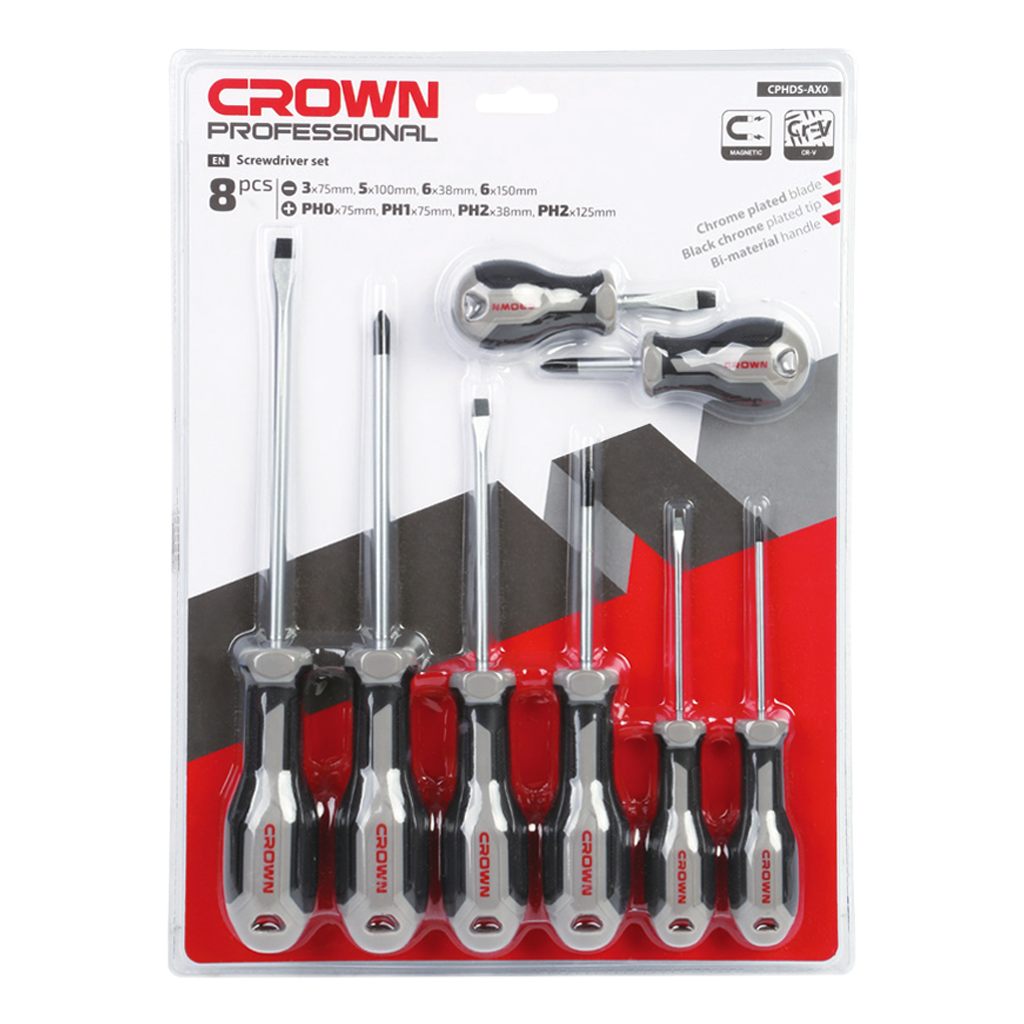 ست پیچ‌گوشتی 8 عددی کرون مدل CPHBH-AXA28